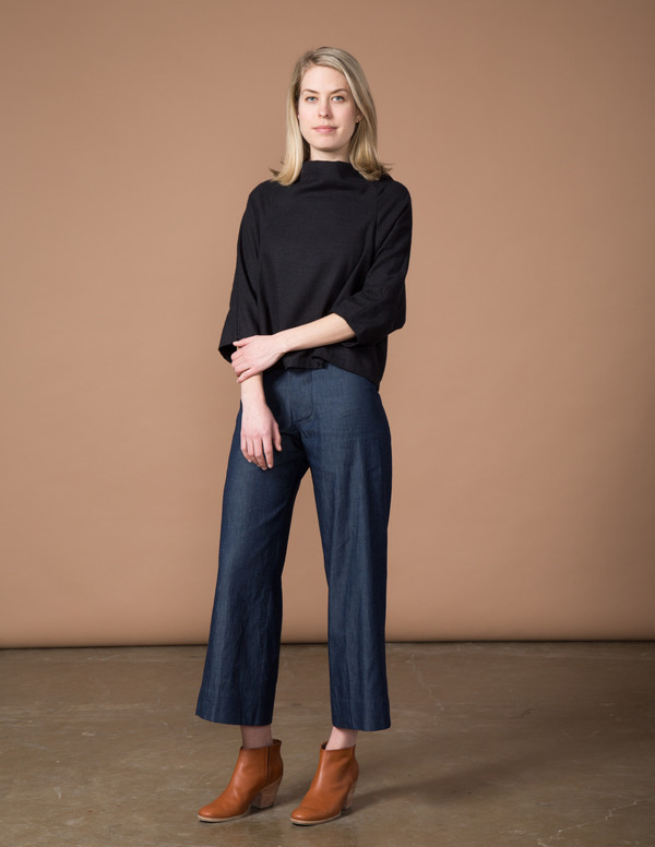 SBJ Austin Lisa Top - Black Woven SBJ Austin Lisa Top - Black Woven