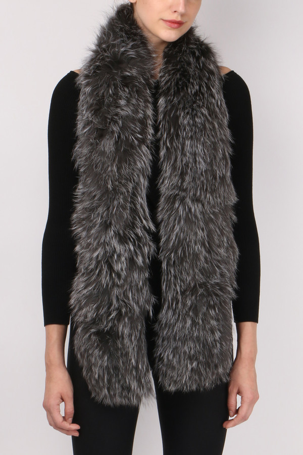 Jocelyn Fur Silver Fox Sections Scarf Jocelyn Fur Silver Fox Sections Scarf
