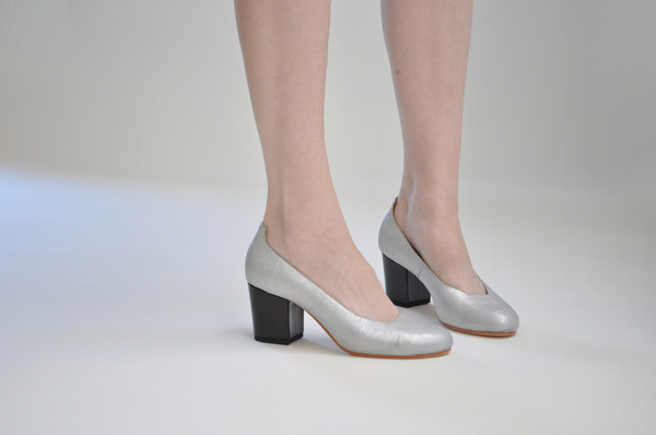 The Palatines Shoes saturo pump - textured silver leather The Palatines Shoes saturo pump - textured silver leather