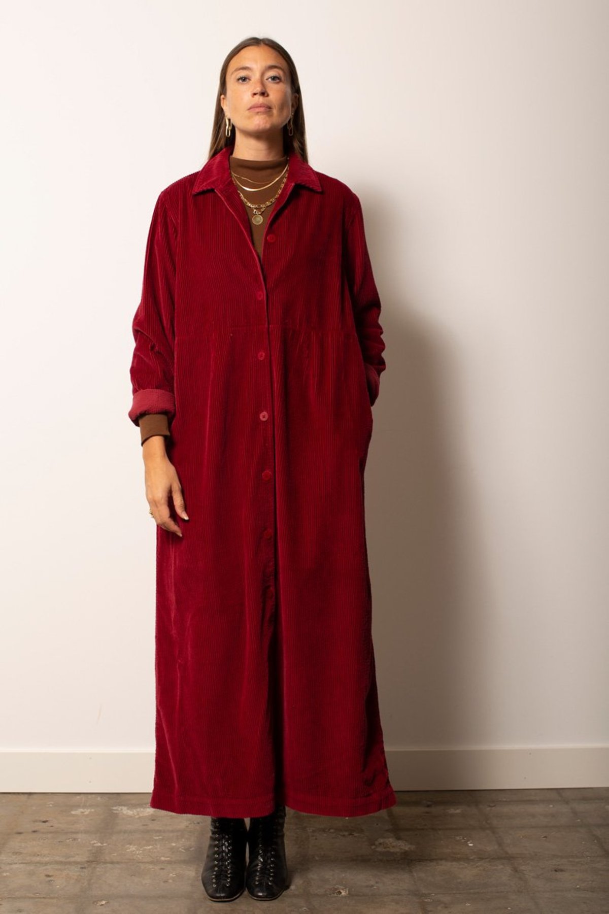 Vintage Corduroy Dress Red Garmentory