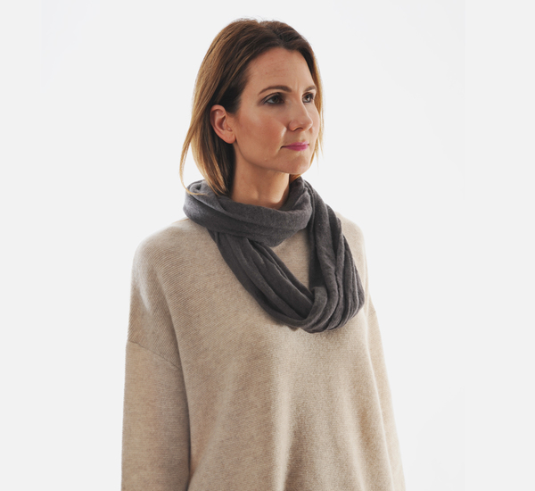 Botto Giuseppe Dark Brown Cashmere Tube Scarf by Botto Giuseppe Botto Giuseppe Dark Brown Cashmere Tube Scarf by Botto Giuseppe