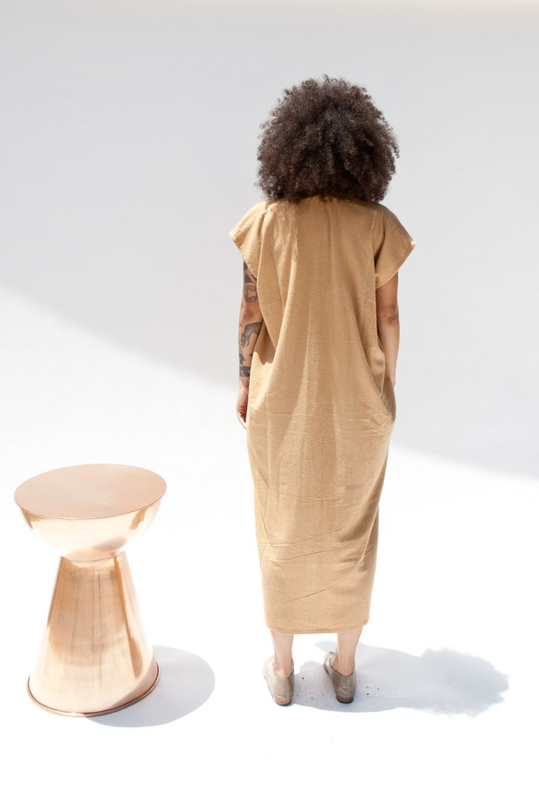 Miranda Bennett In-Stock: Everyday Dress, Oversized, Silk Noil in Camel Miranda Bennett In-Stock: Everyday Dress, Oversized, Silk Noil in Camel