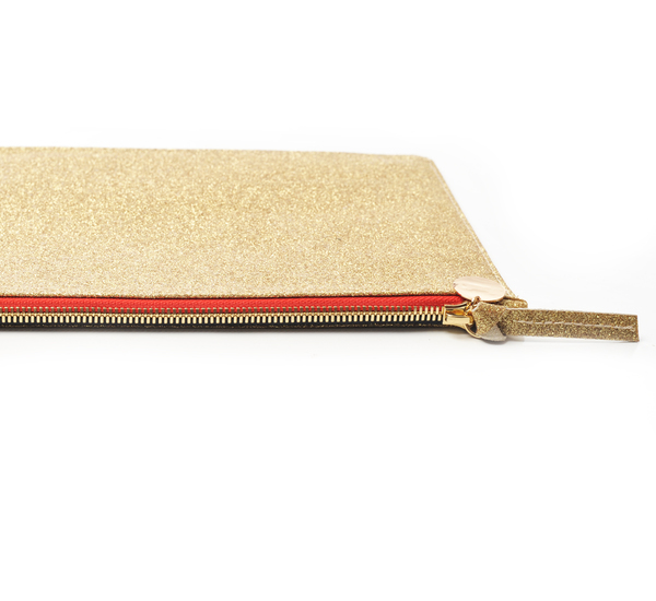 Clare V. Gold Glitter Flat Clutch Clare V. Gold Glitter Flat Clutch