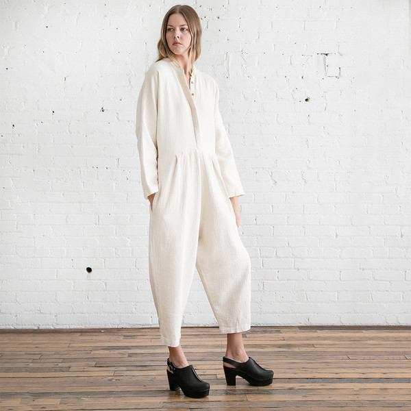 Black Crane Quilted Jumper - Cream Black Crane Quilted Jumper - Cream