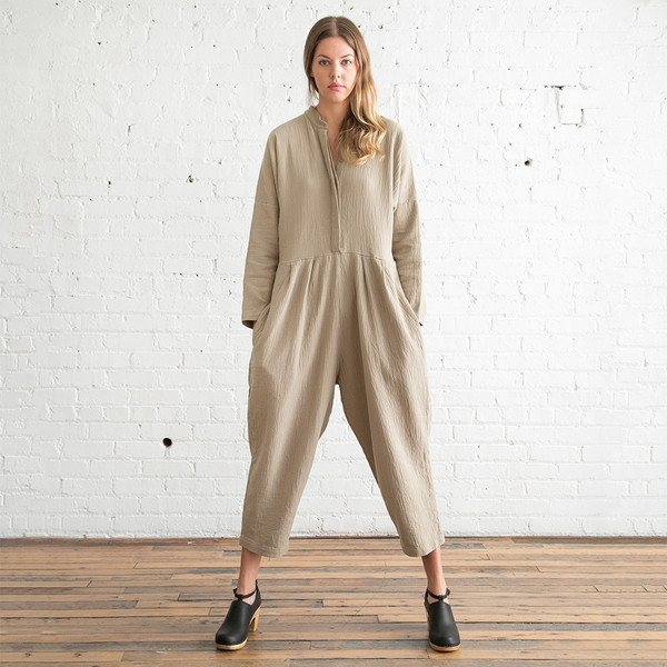 Black Crane Quilted Jumper - Sand Black Crane Quilted Jumper - Sand