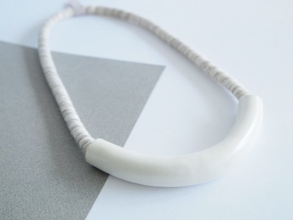 YYY tube necklace on variegated cord YYY tube necklace on variegated cord