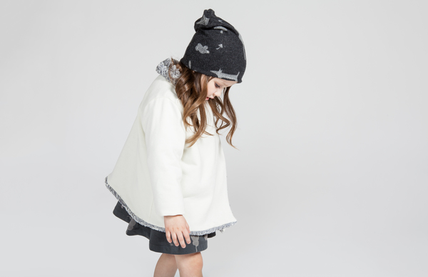 OMAMImini Grey Draped Jacket with Faux Fur OMAMImini Grey Draped Jacket with Faux Fur
