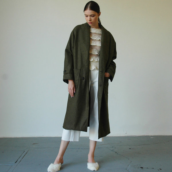 Nikki Chasin Lozano Shawl Collar Coat - Olive Nikki Chasin Lozano Shawl Collar Coat - Olive
