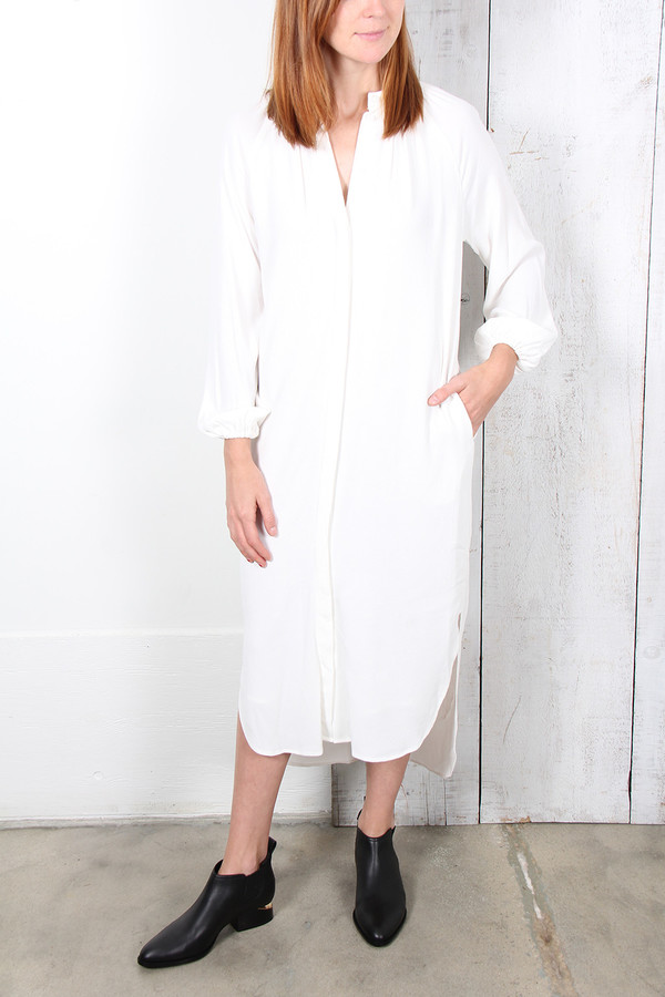 Apiece Apart SHIRRED GEORGIA DRESS Apiece Apart SHIRRED GEORGIA DRESS