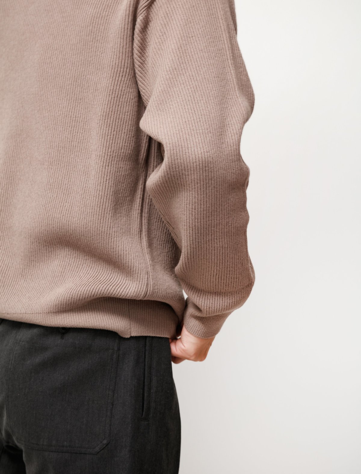 Auralee Super Fine Wool Rib Knit Turtleneck - Brown | Garmentory