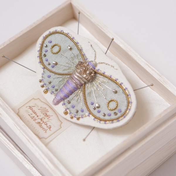 Azumi Sakata Moth Brooch, White - Medium Azumi Sakata Moth Brooch, White - Medium