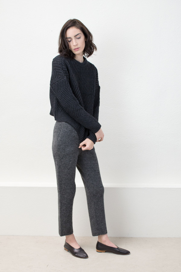 Micaela Greg Melange Black Bevel Sweater Micaela Greg Melange Black Bevel Sweater