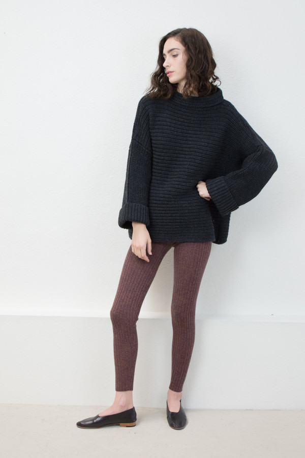 Micaela Greg Melange Black Parallel Pullover Micaela Greg Melange Black Parallel Pullover