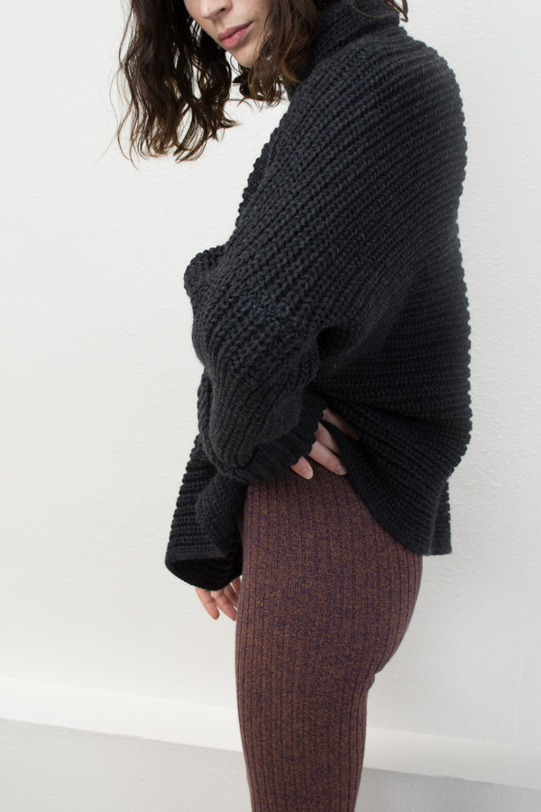 Micaela Greg Melange Black Parallel Pullover Micaela Greg Melange Black Parallel Pullover