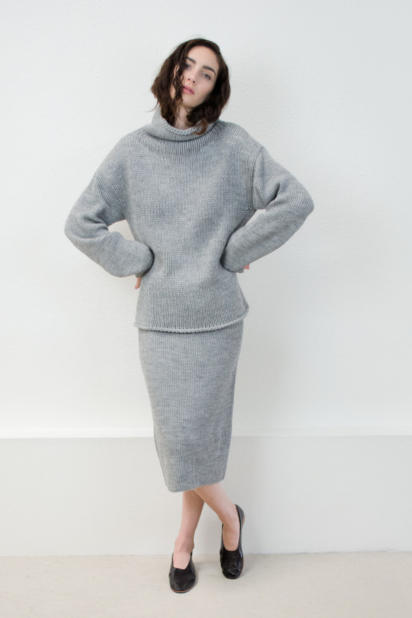 Micaela Greg Melange Grey Tube Skirt Micaela Greg Melange Grey Tube Skirt