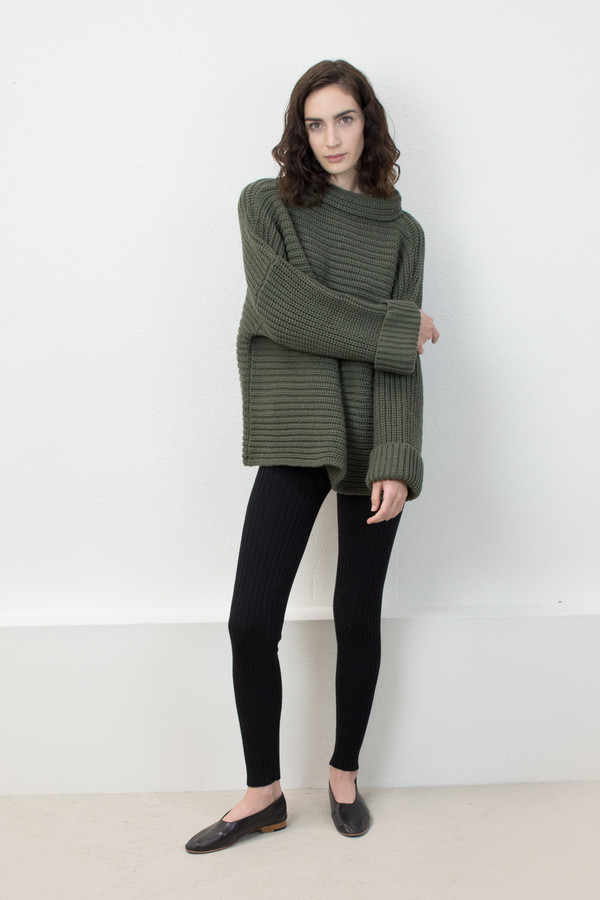Micaela Greg Olive Parallel Pullover Micaela Greg Olive Parallel Pullover