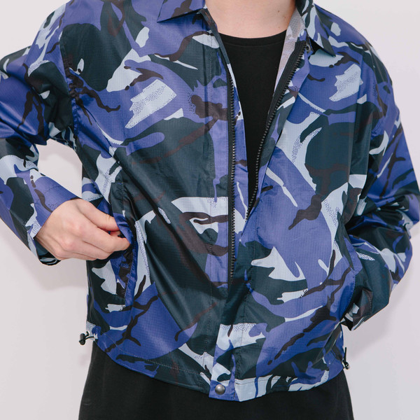 Haik W/ Wind Breaker Short Jacket, Blue Camo Haik W/ Wind Breaker Short Jacket, Blue Camo
