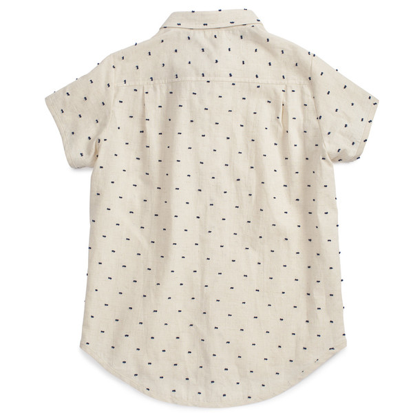 Noch Mini Short Sleeve Shirt Navy Clip Dot Noch Mini Short Sleeve Shirt Navy Clip Dot