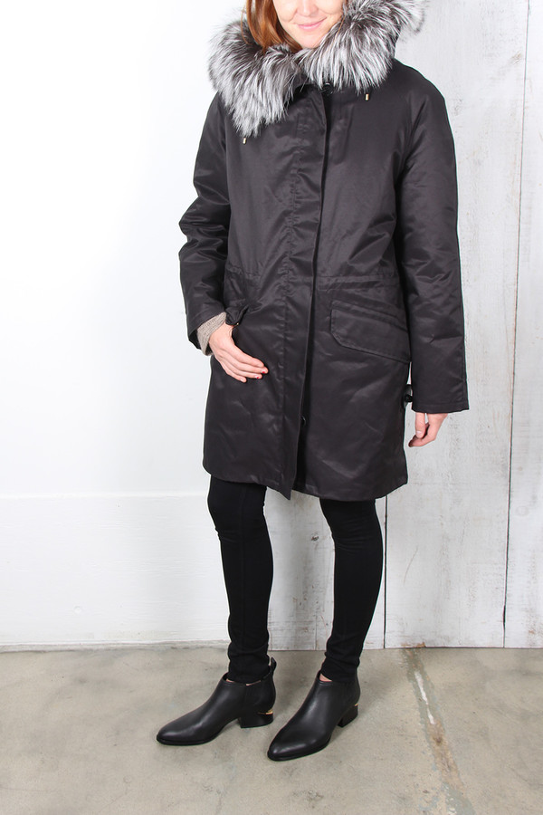 Yves Salomon GABARDINE FOX FUR PARKA Yves Salomon GABARDINE FOX FUR PARKA