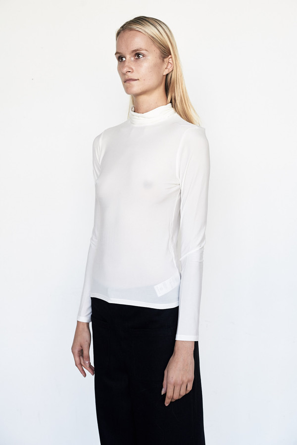 Shaina Mote Cupro Classic Turtleneck - Bone Shaina Mote Cupro Classic Turtleneck - Bone