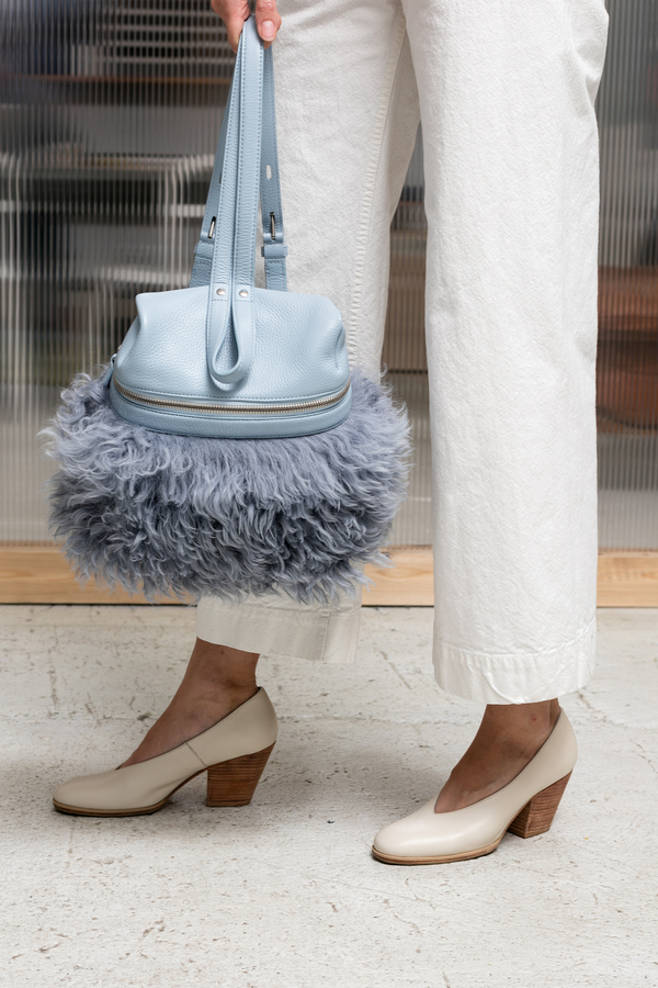 Kara Shearling Small Backpack - sky blue Kara Shearling Small Backpack - sky blue