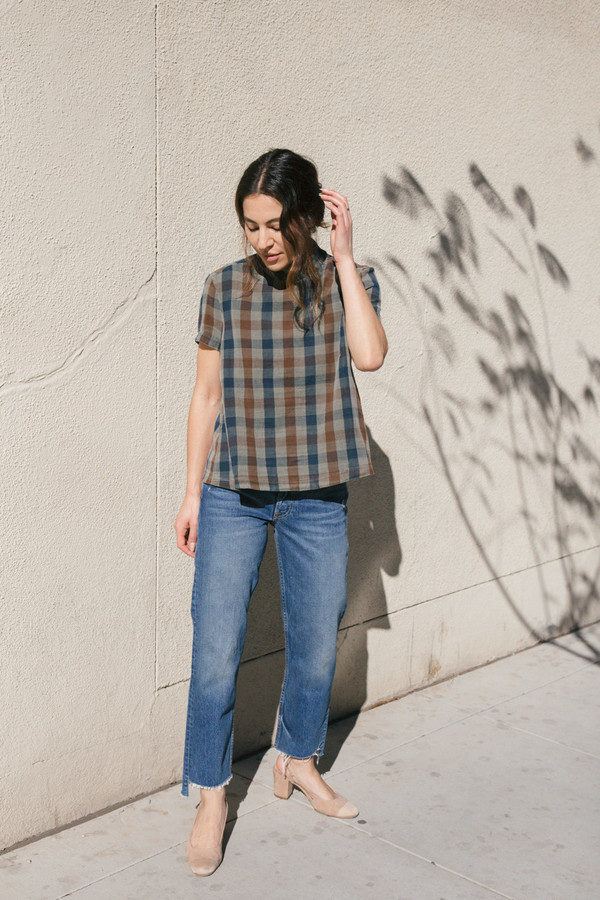 stateside plaid button blouse stateside plaid button blouse