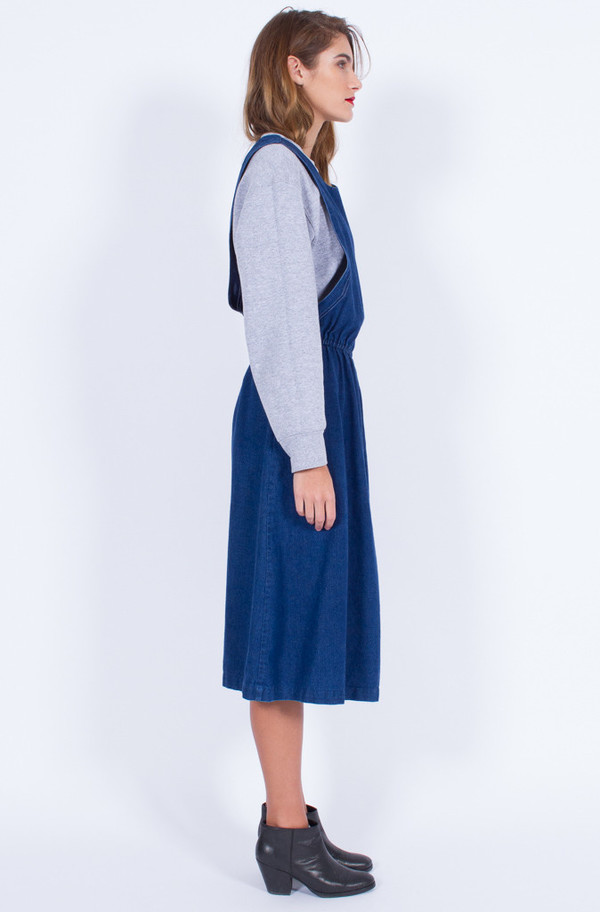 Yo Vintage! DENIM PINAFORE DRESS (MED-LARGE) Yo Vintage! DENIM PINAFORE DRESS (MED-LARGE)