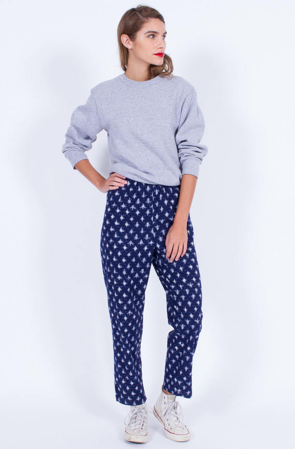 Yo Vintage! Navy Ikat Print Pants (Med-Large) Yo Vintage! Navy Ikat Print Pants (Med-Large)