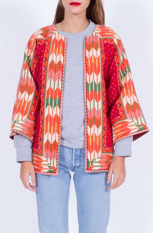 Yo Vintage! RED QUILTED JACKET (MEDIUM) Yo Vintage! RED QUILTED JACKET (MEDIUM)