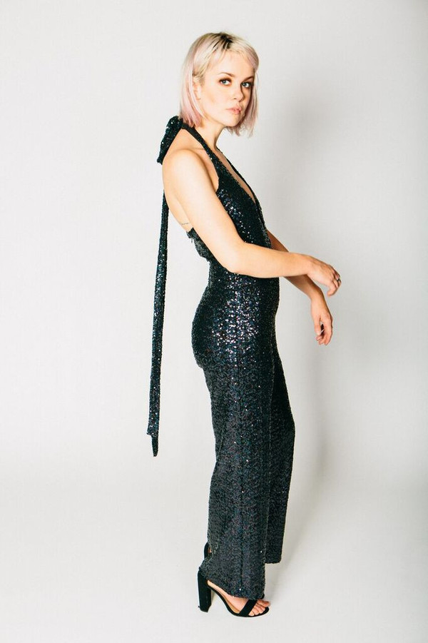 Any Old Iron Black Sequin 54 Jumpsuit Any Old Iron Black Sequin 54 Jumpsuit