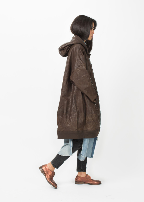 Rundholz Hooded Leather Trench Rundholz Hooded Leather Trench