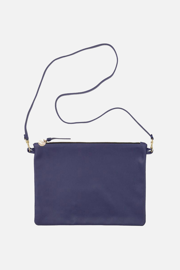 Clare V. Sac bretelle in navy saffiano Clare V. Sac bretelle in navy saffiano