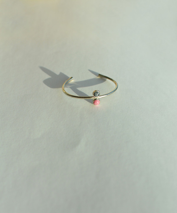 Odette New York Odette Snowflake Obsidian & Rhodonite Double Aura Cuff Odette New York Odette Snowflake Obsidian & Rhodonite Double Aura Cuff