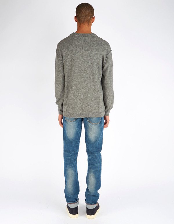 Men's Filippa K Organic Cotton Yak Sweater Grey Melange Men's Filippa K Organic Cotton Yak Sweater Grey Melange