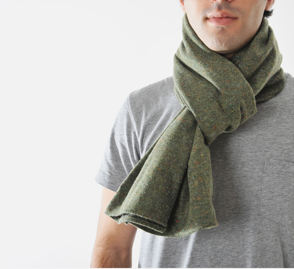 Unisex Olive Wool Galaxy Blend Scarf by The Hill-Side Unisex Olive Wool Galaxy Blend Scarf by The Hill-Side