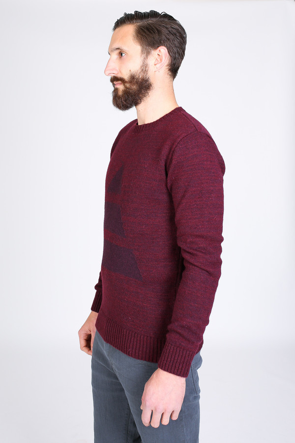 Men's Oliver Spencer Shapes crew in Burgundy Men's Oliver Spencer Shapes crew in Burgundy