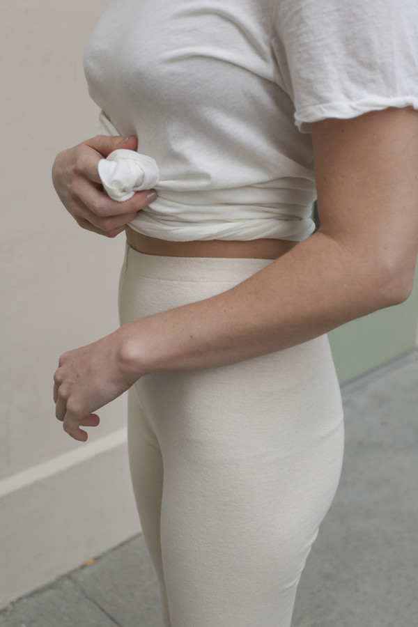 Lauren Manoogian Cashmere Rib Leggings in Bone Lauren Manoogian Cashmere Rib Leggings in Bone