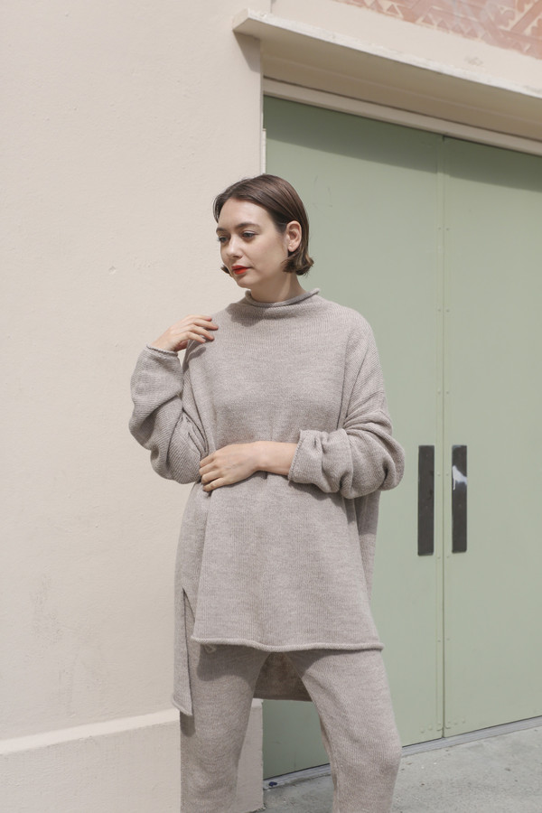 Lauren Manoogian Oversized Roll Neck Sweater in Oatmeal Lauren Manoogian Oversized Roll Neck Sweater in Oatmeal