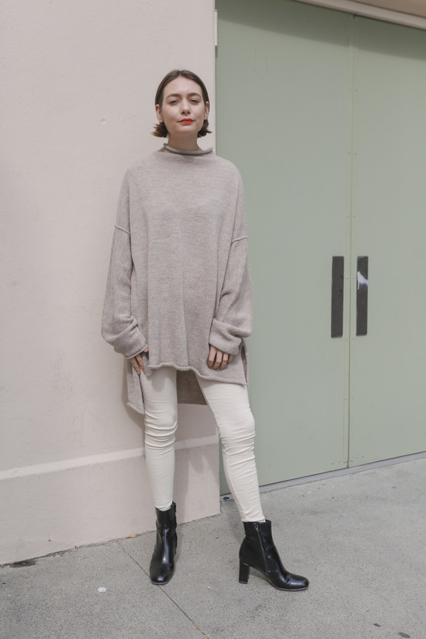 Lauren Manoogian Oversized Roll Neck Sweater in Oatmeal Lauren Manoogian Oversized Roll Neck Sweater in Oatmeal