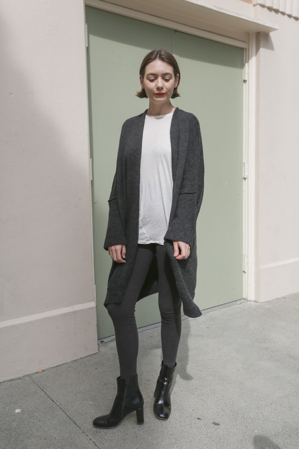 Lauren Manoogian Wide Cardigan in Dark Charcoal Lauren Manoogian Wide Cardigan in Dark Charcoal