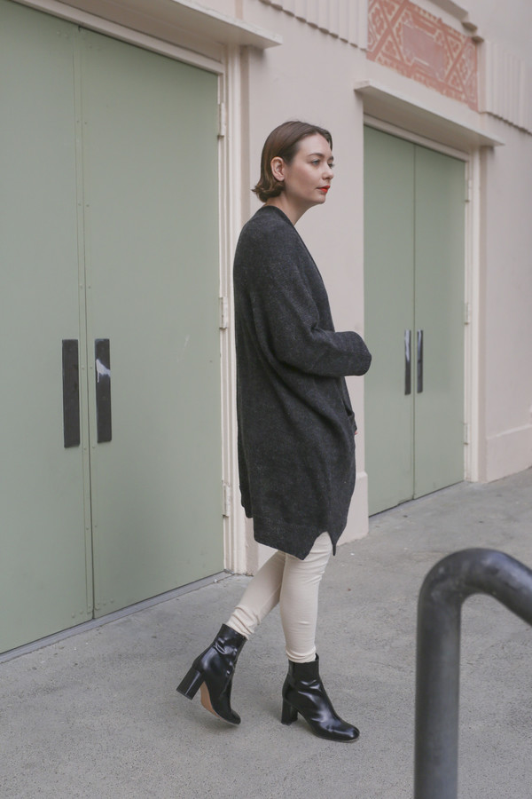 Lauren Manoogian Wide Cardigan in Dark Charcoal Lauren Manoogian Wide Cardigan in Dark Charcoal