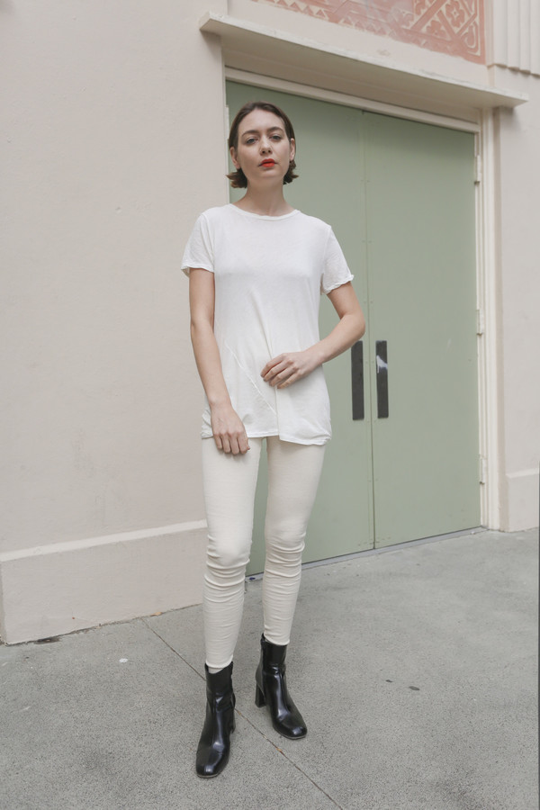 Lauren Manoogian Vellum Baby Tee in Bone Lauren Manoogian Vellum Baby Tee in Bone