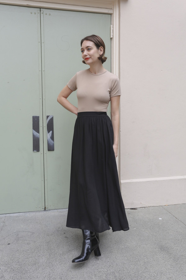 Maryam Nassir Zadeh Lara T-Shirt Leotard in Tan Maryam Nassir Zadeh Lara T-Shirt Leotard in Tan