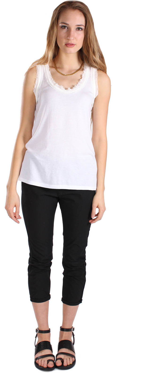 Clu Raw Edge Mix-Media Tank Clu Raw Edge Mix-Media Tank