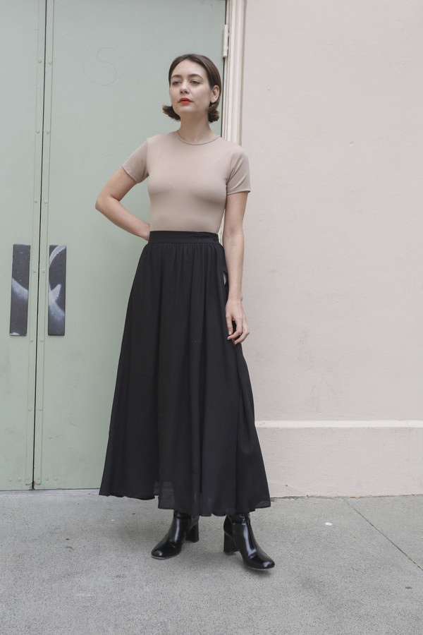 NONNA Vintage Byblos Semi-Sheer Long Black Skirt NONNA Vintage Byblos Semi-Sheer Long Black Skirt
