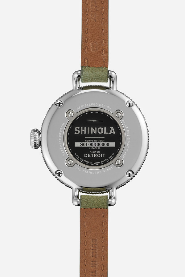 Shinola The birdy 34mm in jade & cream Shinola The birdy 34mm in jade & cream