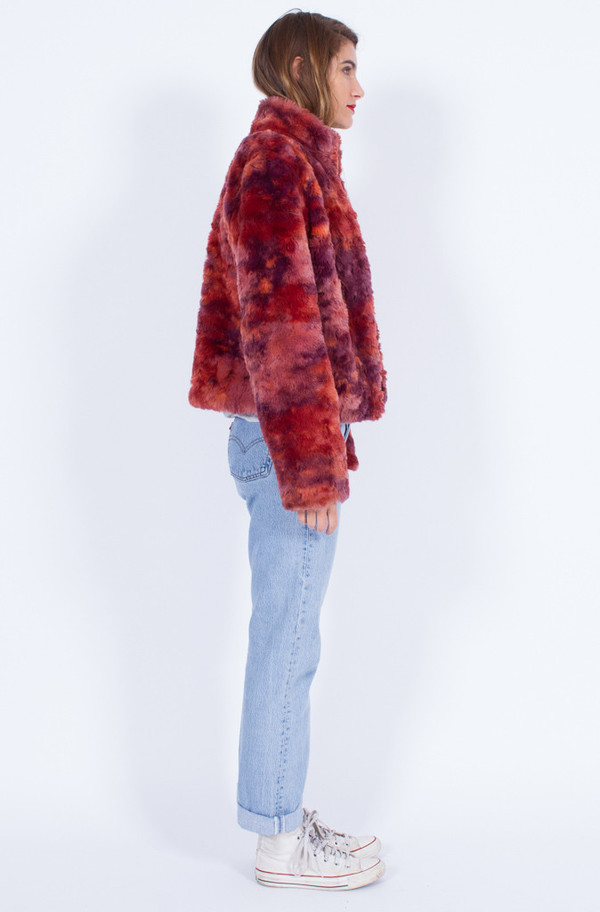 FAUX FUR RED JACKET (SMALL) FAUX FUR RED JACKET (SMALL)
