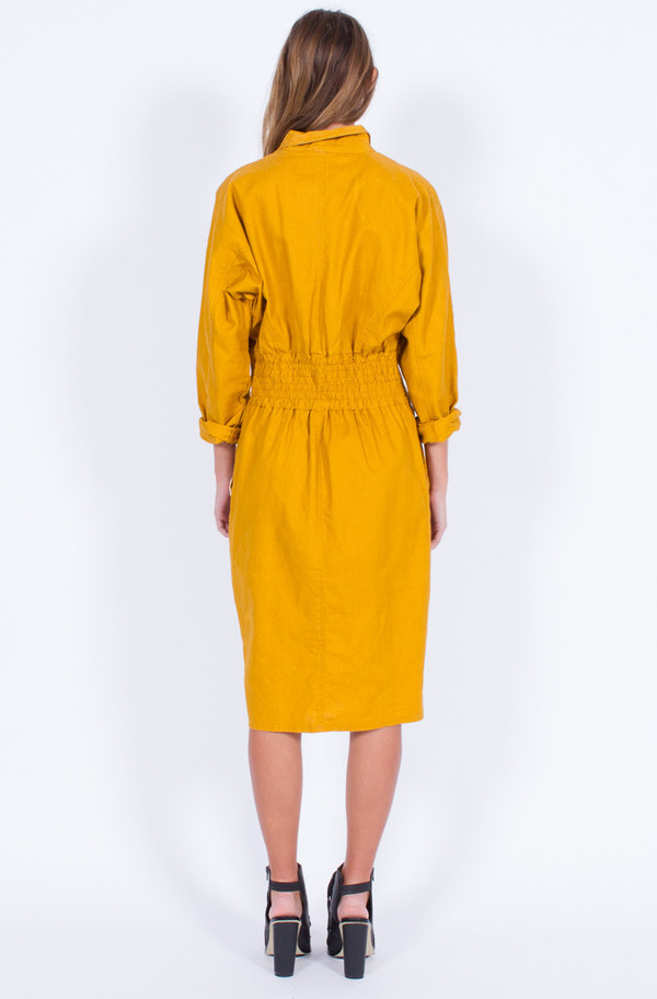 Yo Vintage! MUSTARD ZIPPER DRESS (MEDIUM) Yo Vintage! MUSTARD ZIPPER DRESS (MEDIUM)