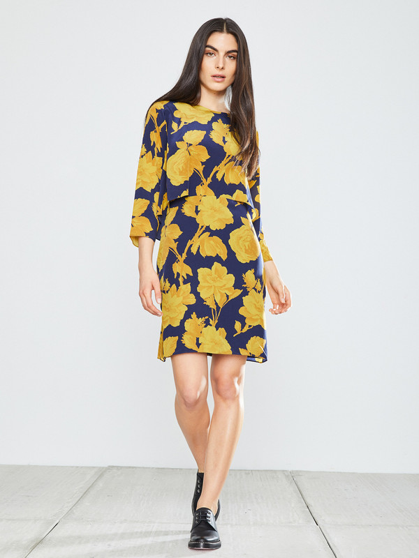 WHiT Chelsea Dress in Rose Print WHiT Chelsea Dress in Rose Print