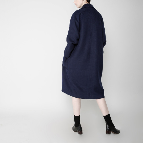 7115 by Szeki Long Wool Coat - Navy FW16 7115 by Szeki Long Wool Coat - Navy FW16